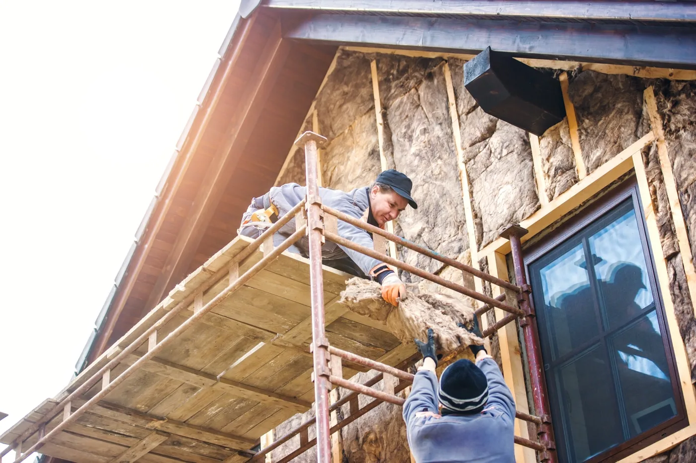AXIS framing crew working on a custom home